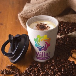 Reusable Coffee Cups - Plastic & Ceramic  - Aroma Eco Cup / Handle Lid 350ml