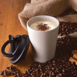 Reusable Coffee Cups - Plastic & Ceramic  - Aroma Eco Cup / Handle Lid 350ml