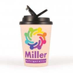 Reusable Coffee Cups - Plastic & Ceramic  - Aroma Eco Cup / Handle Lid 350ml