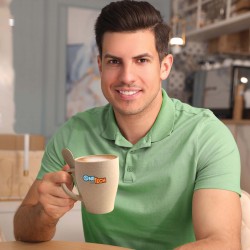 Reusable Coffee Cups - Plastic & Ceramic  - Avenue Wheat Fibre Cup and Spoon 330ml