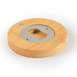 Bottle Openers  - Discus Bamboo Bottle Opener Coaster