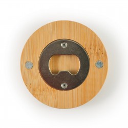 Bottle Openers  - Discus Bamboo Bottle Opener Coaster