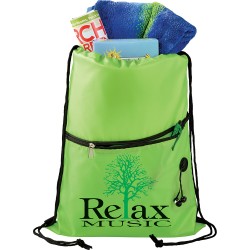 Drawstring Bags & Back Sacks  - Insulated Zippered Drawstring Sportspack