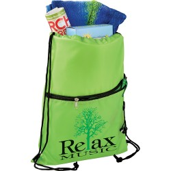 Drawstring Bags & Back Sacks  - Insulated Zippered Drawstring Sportspack
