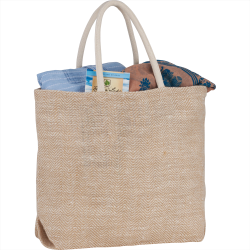 Jute Shopping & Tote Bags  - Herringbone Jute Tote