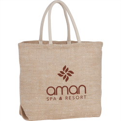 Jute Shopping & Tote Bags  - Herringbone Jute Tote
