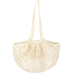 Cotton &amp; Calico Tote Bags - Riviera Cotton Mesh Market Bag w/ Zippered Pouch