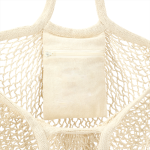 Cotton &amp; Calico Tote Bags - Riviera Cotton Mesh Market Bag w/ Zippered Pouch