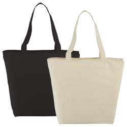 Non Woven Tote Bags  - 8 oz. Cotton Maine Zippered Tote