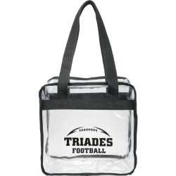 Non Woven Tote Bags  - Game Day Clear Zippered Safety Tote