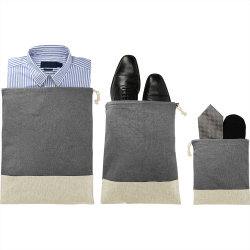 Travel Accessories  - Split Recycled 3pc Travel Pouch Set