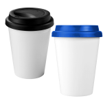 Reusable Coffee Cups - Plastic &amp; Ceramic - Carry Cup - 350ml Antibacterial Insulated Tumbler