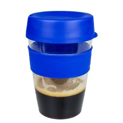 Reusable Coffee Cups - Plastic & Ceramic  - Tritan Carry Cup with Lid and Band 360ml