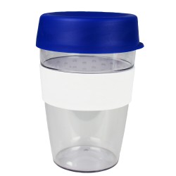 Reusable Coffee Cups - Plastic & Ceramic  - Tritan Carry Cup with Lid and Band 360ml