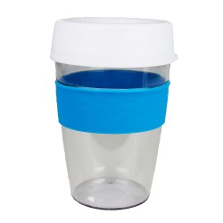 Reusable Coffee Cups - Plastic & Ceramic  - Tritan Carry Cup with Lid and Band 360ml
