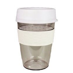 Reusable Coffee Cups - Plastic & Ceramic  - Tritan Carry Cup with Lid and Band 360ml