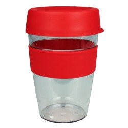 Reusable Coffee Cups - Plastic & Ceramic  - Tritan Carry Cup with Lid and Band 360ml