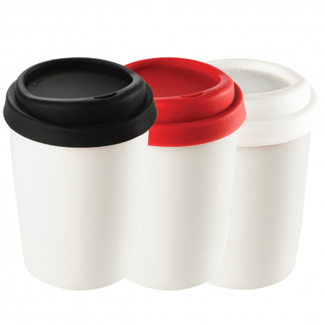 Coffee Mugs  - Ceramic Mug 250ml with Silicone Lid