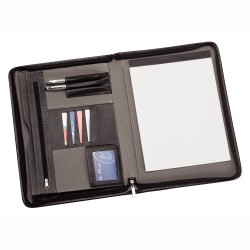 Non Leather Compendiums  - Two Tone A4 Imitation Leather Zip Compendium