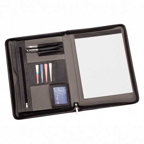 Non Leather Compendiums  - Two Tone A4 Imitation Leather Zip Compendium