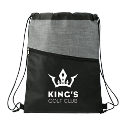 Drawstring Bags & Back Sacks  - Cross Weave Zippered Drawstring Bag