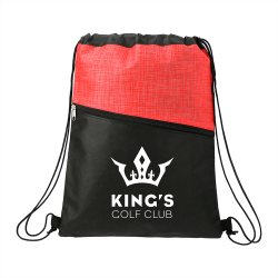 Drawstring Bags & Back Sacks  - Cross Weave Zippered Drawstring Bag