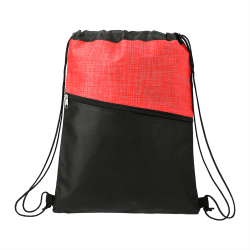 Drawstring Bags & Back Sacks  - Cross Weave Zippered Drawstring Bag