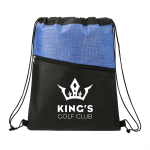 Drawstring Bags &amp; Back Sacks - Cross Weave Zippered Drawstring Bag