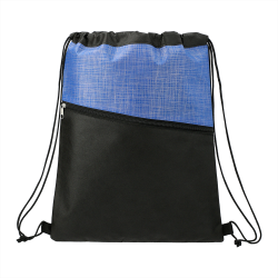 Drawstring Bags & Back Sacks  - Cross Weave Zippered Drawstring Bag