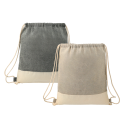 Drawstring Bags & Back Sacks  - Split Recycled Cotton Drawstring Bag