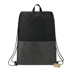 Drawstring Bags & Back Sacks  - Ash Zippered Recycled Drawstring Bag