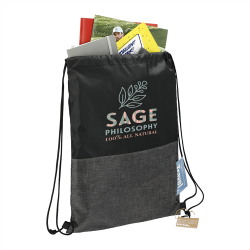 Drawstring Bags & Back Sacks  - Ash Zippered Recycled Drawstring Bag