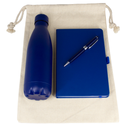 Drawstring Bags & Back Sacks  - Gift Set - Cotton Drawstring Bag, Insulated Bottle, Journal & Pen