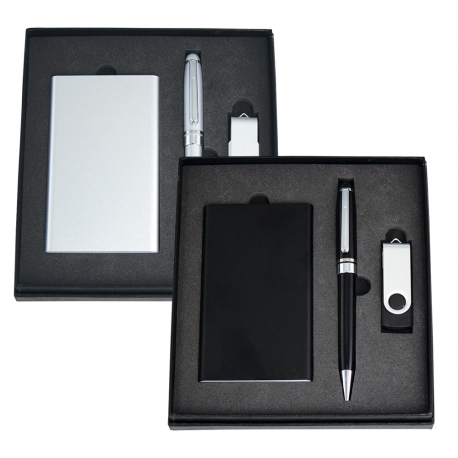 Business Gifts  - Powerbank, USB (8GB) and Pen Giftset