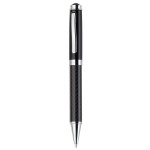 Metal Promotional Pens - Black Top Carbon Fibre Ballpoint Pen