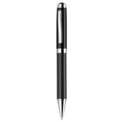 Metal Promotional Pens  - Black Top Carbon Fibre Ballpoint Pen