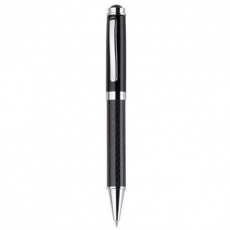 Metal Promotional Pens  - Black Top Carbon Fibre Ballpoint Pen