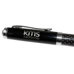 Metal Promotional Pens - Black Top Carbon Fibre Ballpoint Pen
