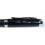 Metal Promotional Pens - Black Top Carbon Fibre Ballpoint Pen