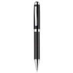 Metal Promotional Pens - Black Top Carbon Fibre Ballpoint Pen