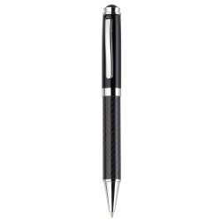 Metal Promotional Pens  - Black Top Carbon Fibre Ballpoint Pen
