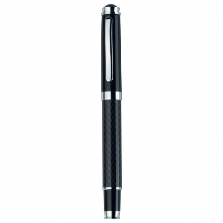 Metal Promotional Pens  - Lid-top Carbon Fibre Rollerball Pen