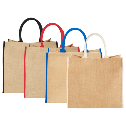 Jute Shopping & Tote Bags  - Colour Highlighted Large Jute Tote
