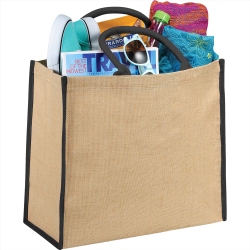 Jute Shopping & Tote Bags  - Colour Highlighted Large Jute Tote