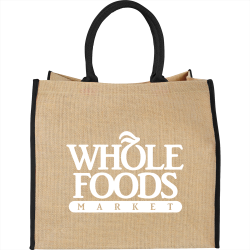 Jute Shopping & Tote Bags  - Colour Highlighted Large Jute Tote
