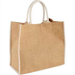 Jute Shopping & Tote Bags  - Colour Highlighted Large Jute Tote