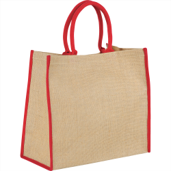 Jute Shopping & Tote Bags  - Colour Highlighted Large Jute Tote