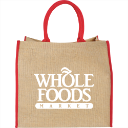 Jute Shopping & Tote Bags  - Colour Highlighted Large Jute Tote