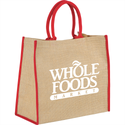 Jute Shopping & Tote Bags  - Colour Highlighted Large Jute Tote