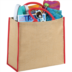 Jute Shopping & Tote Bags  - Colour Highlighted Large Jute Tote